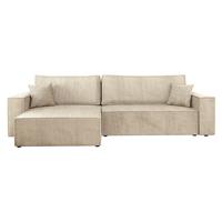 ECKSOFA Karl Cord Maxi - Schwarz/Naturfarben, Holz/Kunststoff (272/145cm) - MIRJAN24