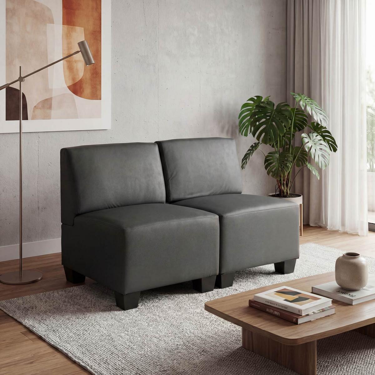 2-SITZER Grau - Dunkelgrau/Grau, Textil (114/76/72cm) - MCW