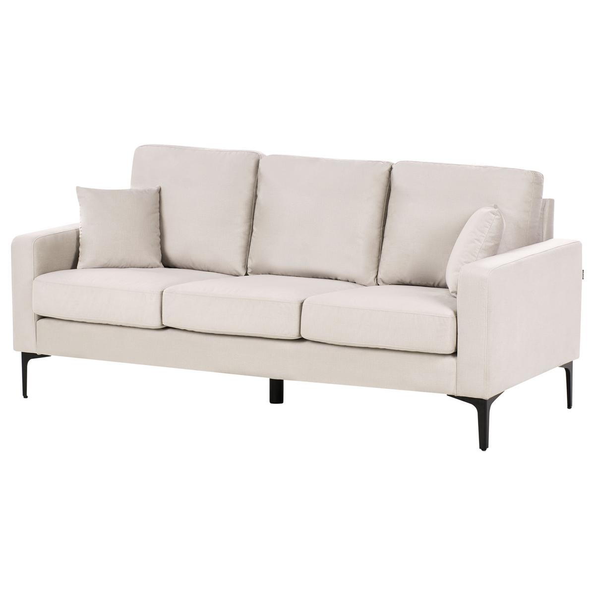 3-SITZER-SOFA Stoff Hellbeige Gavle - Beige, Textil (183/83/78cm) - Beliani