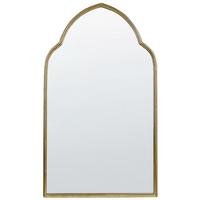 WANDSPIEGEL Metall gold 54/100 cm Aconchi - Goldfarben, Metall (54/100/3cm) - Beliani