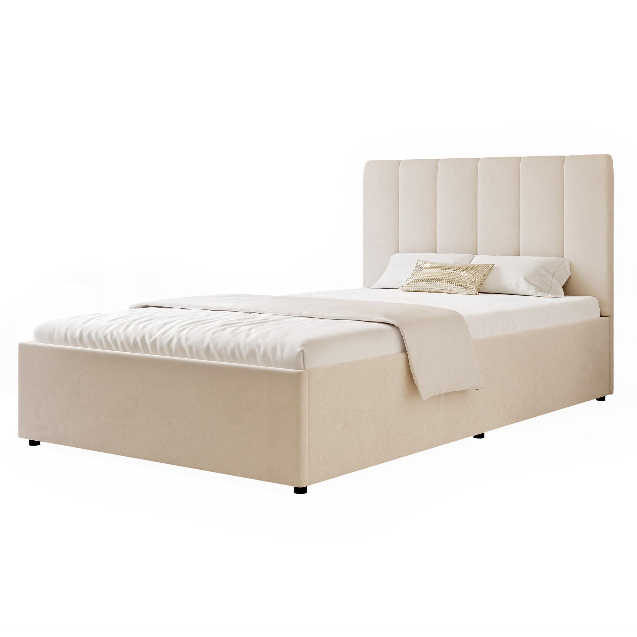 POLSTERBETT AVENA 160/200 cm Bettkasten, Beige - Beige/Schwarz, Holzwerkstoff/Textil (160/200cm) - Idohome