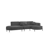 ECKSOFA Valencia - Anthrazit, Holzwerkstoff/Textil (321/165cm) - Fun Möbel