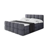 BOXBETT mit Matratze H3 - FAMA-Z - 200x200 cm Dunkelgrau Casablanca - Dunkelgrau, Holzwerkstoff - ALTDECOR