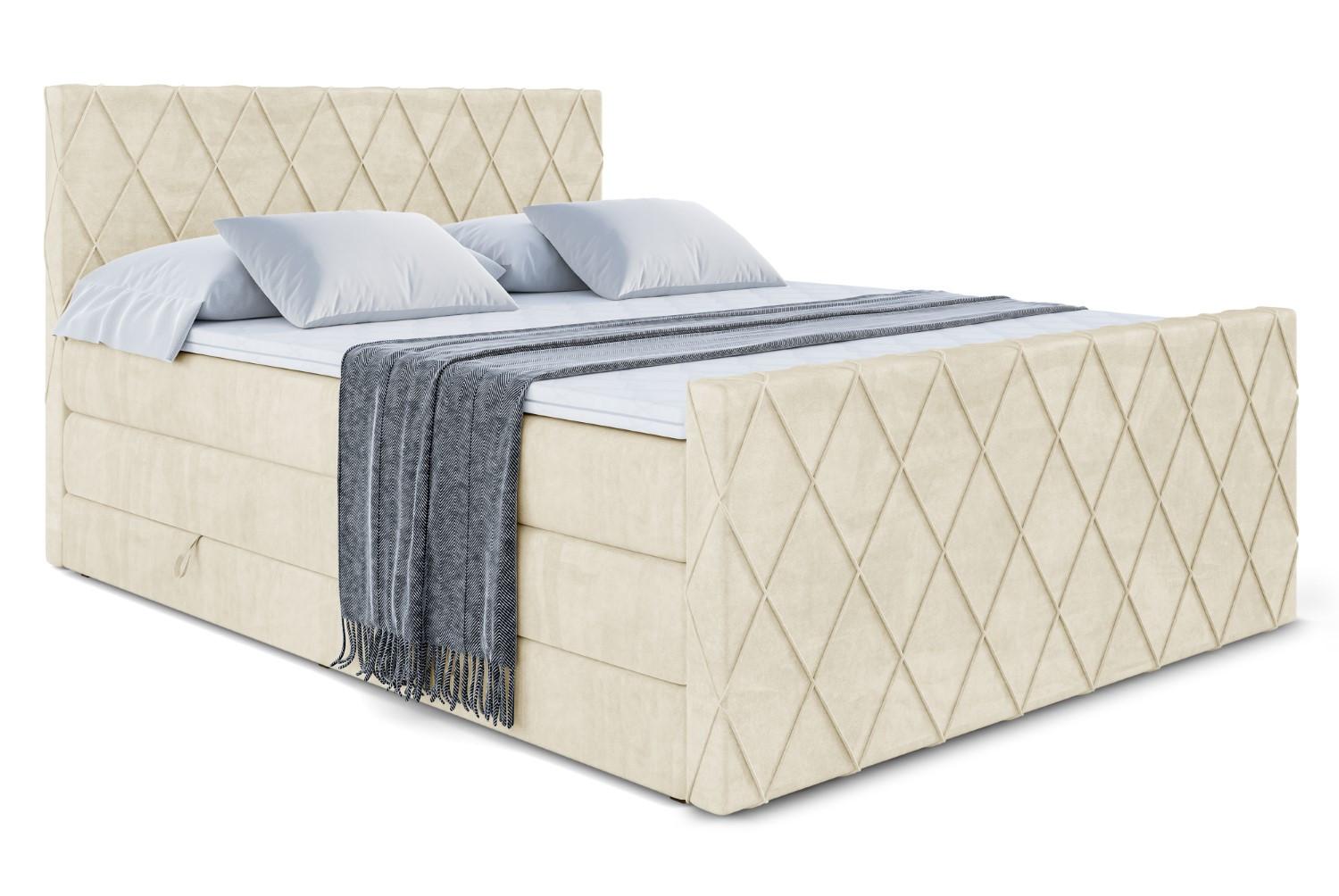 BOXSPRINGBETT LEPARO-Z KING - 140 x 200 - H3/H4 - Beige - Beige, Holzwerkstoff (140/200cm) - ALTDECOR