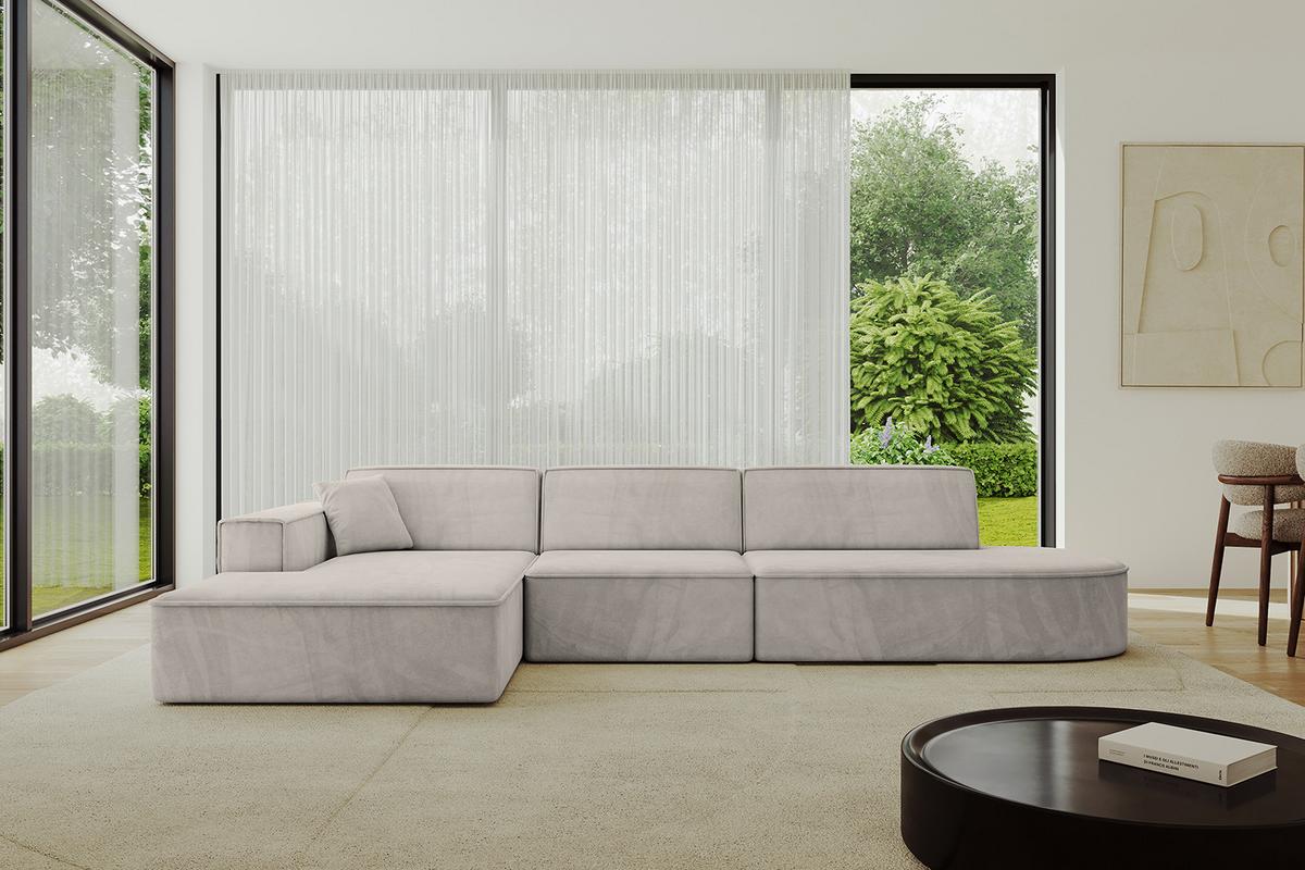 ECKSOFA Ottomane Links IREA-L2-v4 - 328x171x79 cm Hellbraun - Hellbraun, Holzwerkstoff/Textil (328/171cm) - ALTDECOR