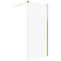DUSCHWAND 90/190 cm Gold Ahaus - Transparent/Goldfarben, Glas (90/190cm) - Beliani