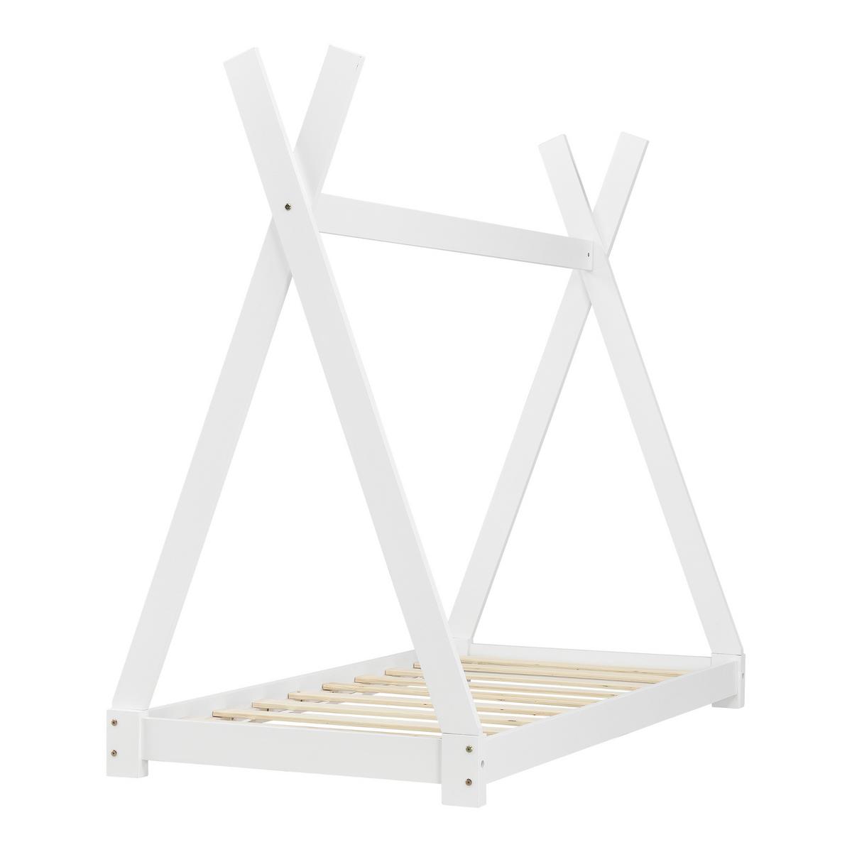 KINDERBETT Onejda - Weiß, Holz (80/160cm) - [en.casa]