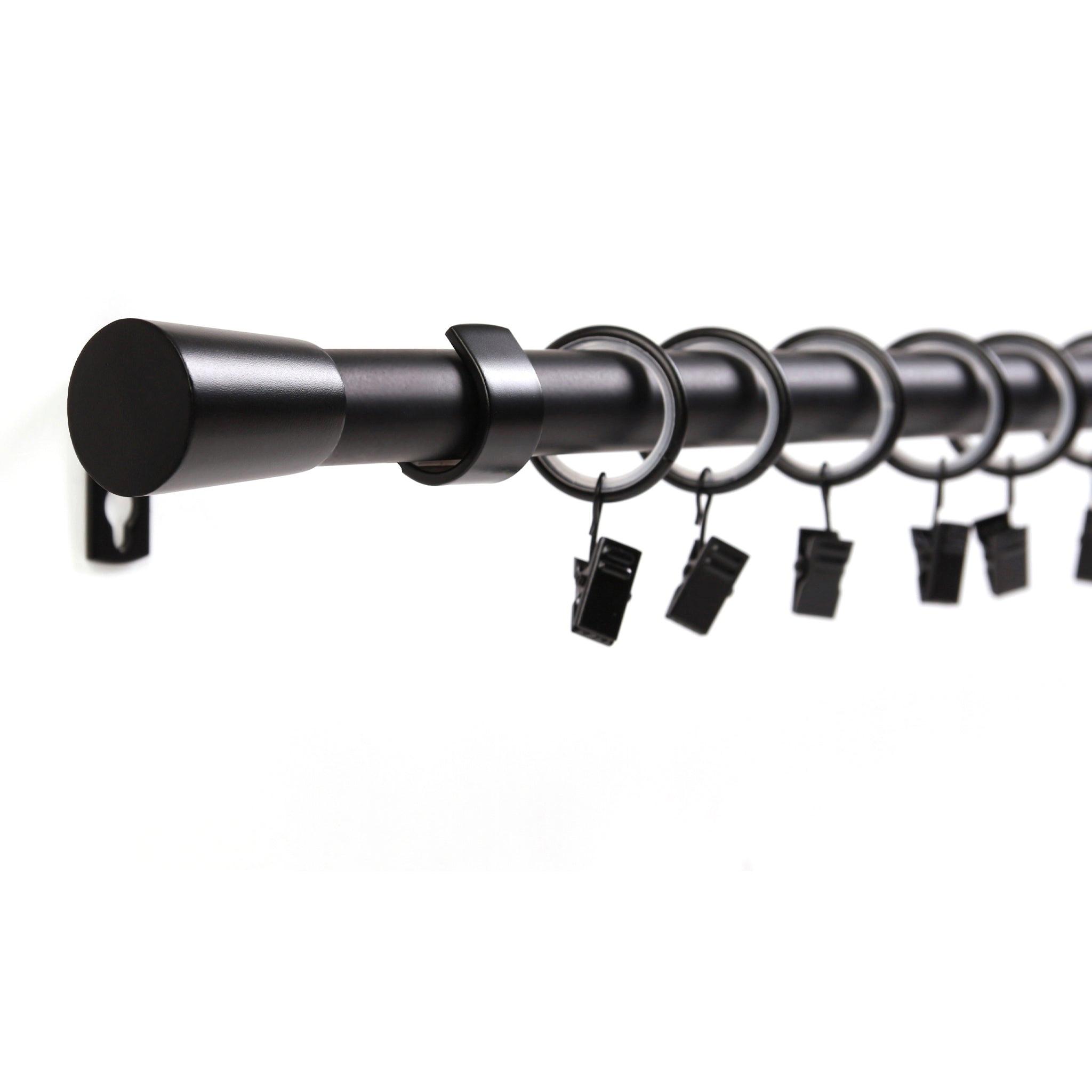GARDINENSTANGE 1-lauf Wandmontage Kegel 240cm - Schwarz, Metall (240cm) - Deco-Raum