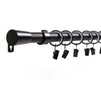 GARDINENSTANGE 1-lauf Wandmontage Kegel 140cm - Schwarz, Metall (140cm) - Deco-Raum