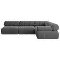 ECKSOFA modulares Sofa Mende-L2 - 285x190x70 cm Dunkelgrau Cord - Dunkelgrau, Holzwerkstoff/Textil (285/190cm) - ALTDECOR