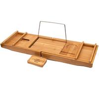 BADEWANNENTABLET mit Seifenschale - Braun, Naturmaterialen (23/4.5/75cm) - Intirilife