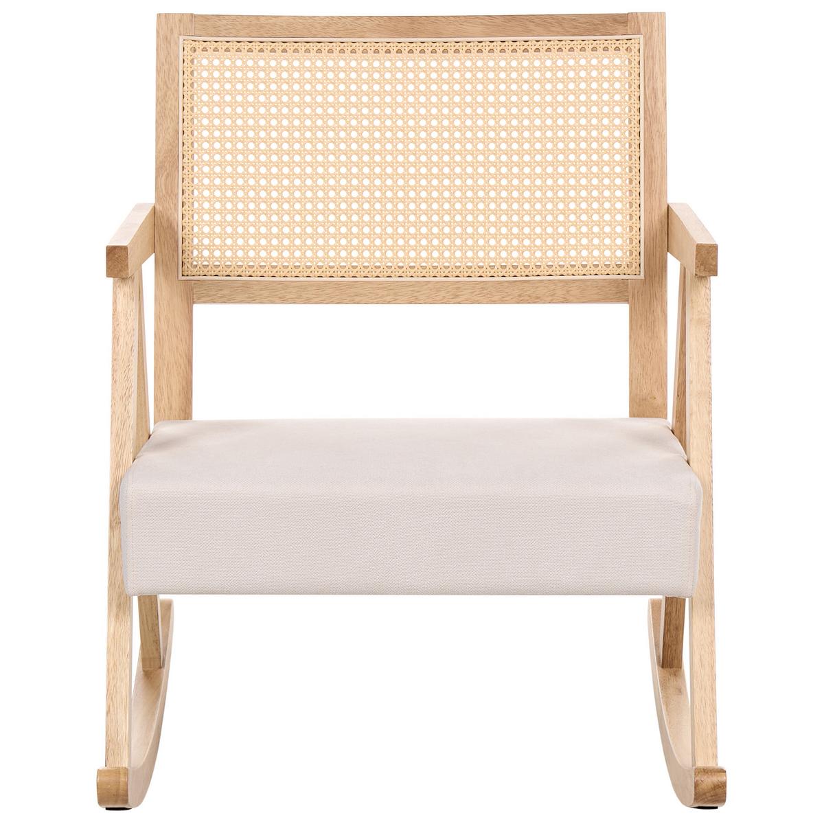 SCHAUKELSESSEL Holz Hellbraun/Hellbeige Rya - Beige/Braun, Textil (65/79/78cm) - Beliani
