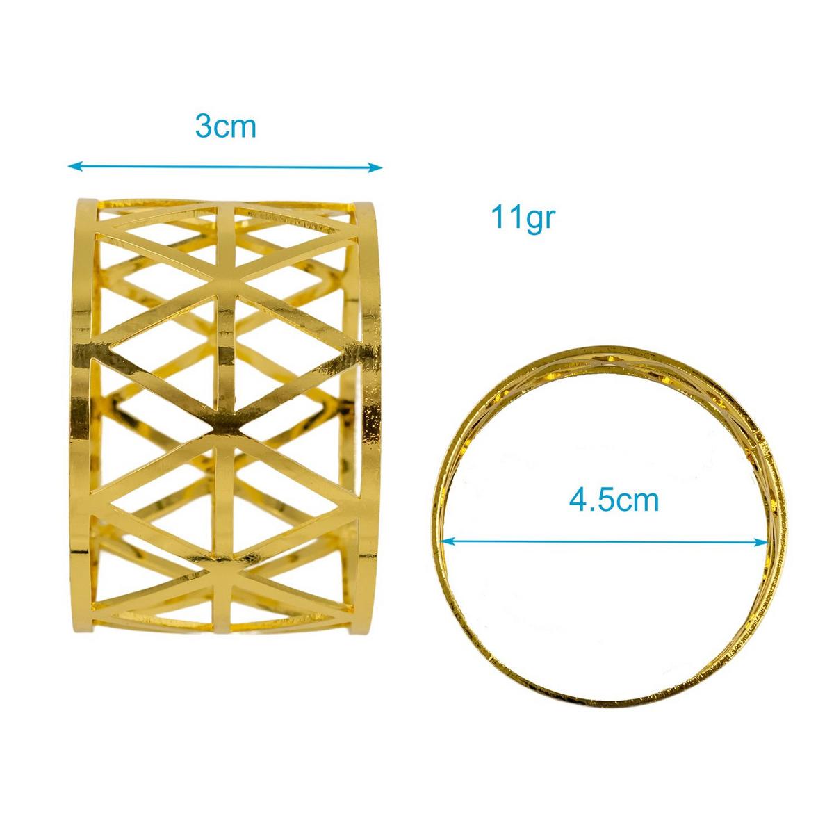 SERVIETTENRINGE Serviettenhalter (6er-Set) - Goldfarben, Metall (4.5/3/4.5cm) - Intirilife