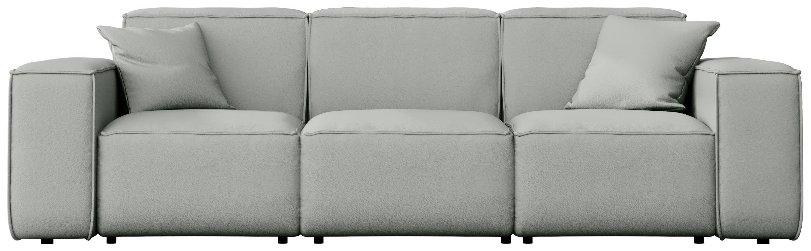 GARTENSOFA Lorento Outdoor 3-Sitzer, Hellgrau Kunstleder 251/73/92 cm - Hellgrau, Textil (251/73/92cm) - WFL GROUP