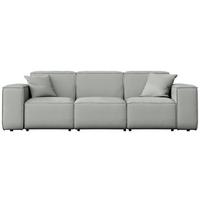 GARTENSOFA Lorento Outdoor 3-Sitzer, Hellgrau Kunstleder 251/73/92 cm - Hellgrau, Textil (251/73/92cm) - WFL GROUP