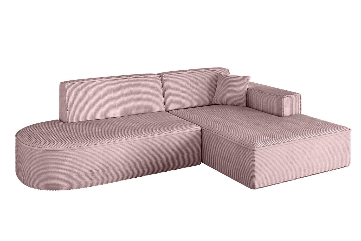 ECKSOFA Ottomane Rechts IREA-L1-v4 - 232x165x77 cm Rosa - Rosa, Holzwerkstoff/Textil (232/165cm) - ALTDECOR