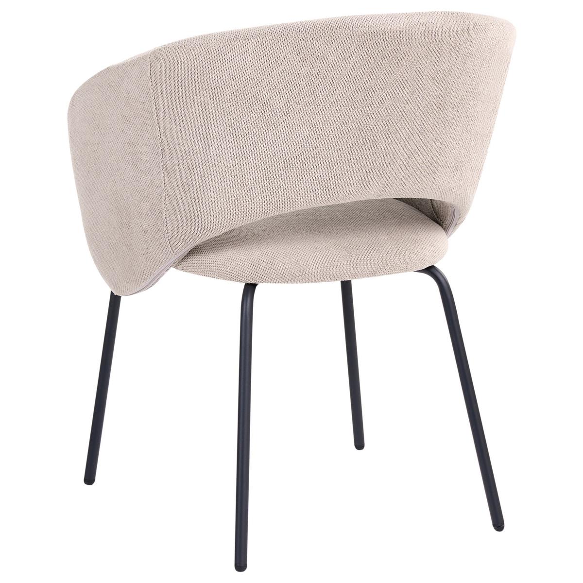 ESSZIMMERSTUHL 2er Set Stoff Taupe Blakely - Taupe, Textil/Metall (60/80/55cm) - Beliani
