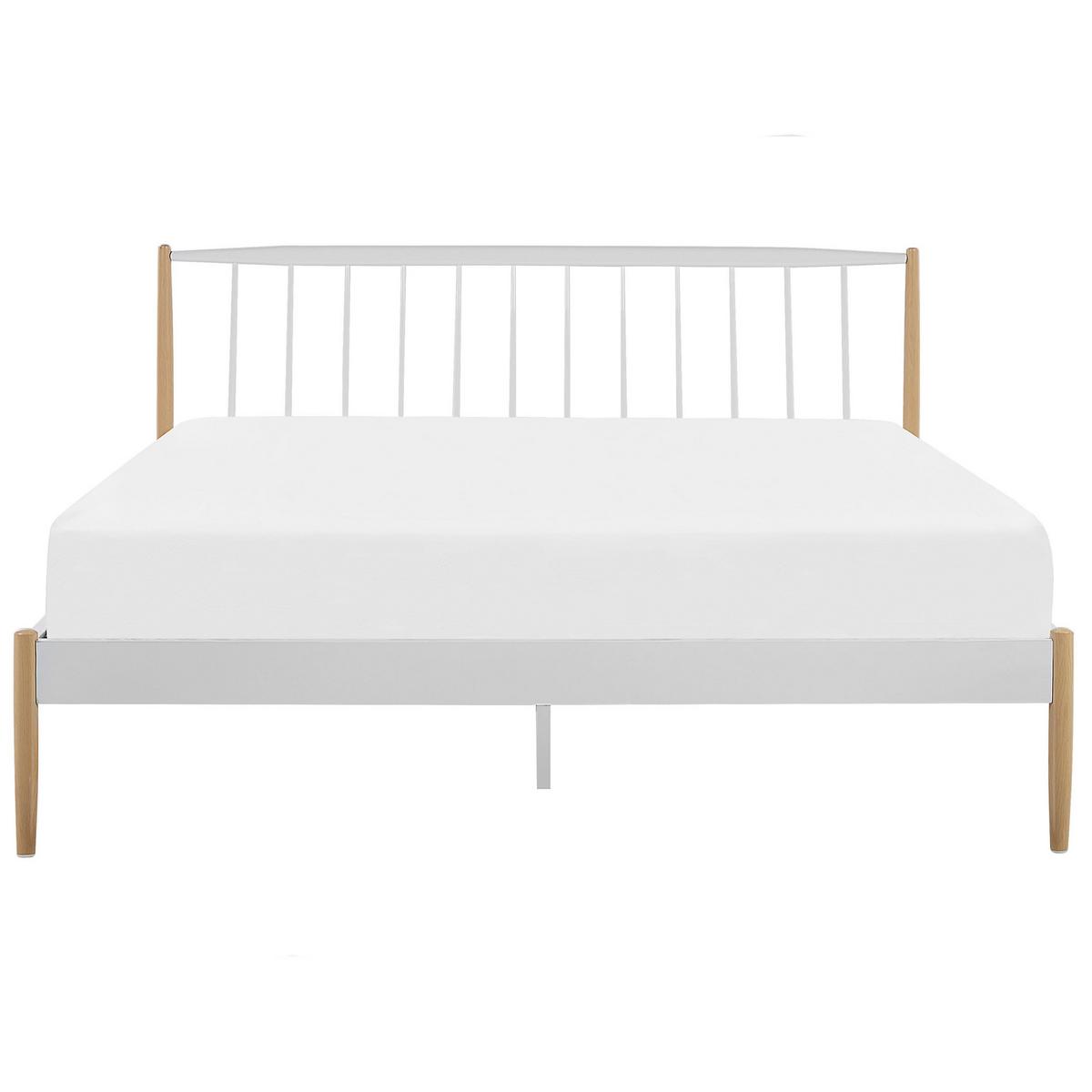 METALLBETT 180/200cm Weiß Maurs - Weiß, Metall (180/200cm) - Beliani
