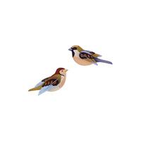 WANDDEKO Spatzen-Duo 4/6.5 cm - Multicolor, Wellpappe (4/6.5/16cm) - Studio Roof
