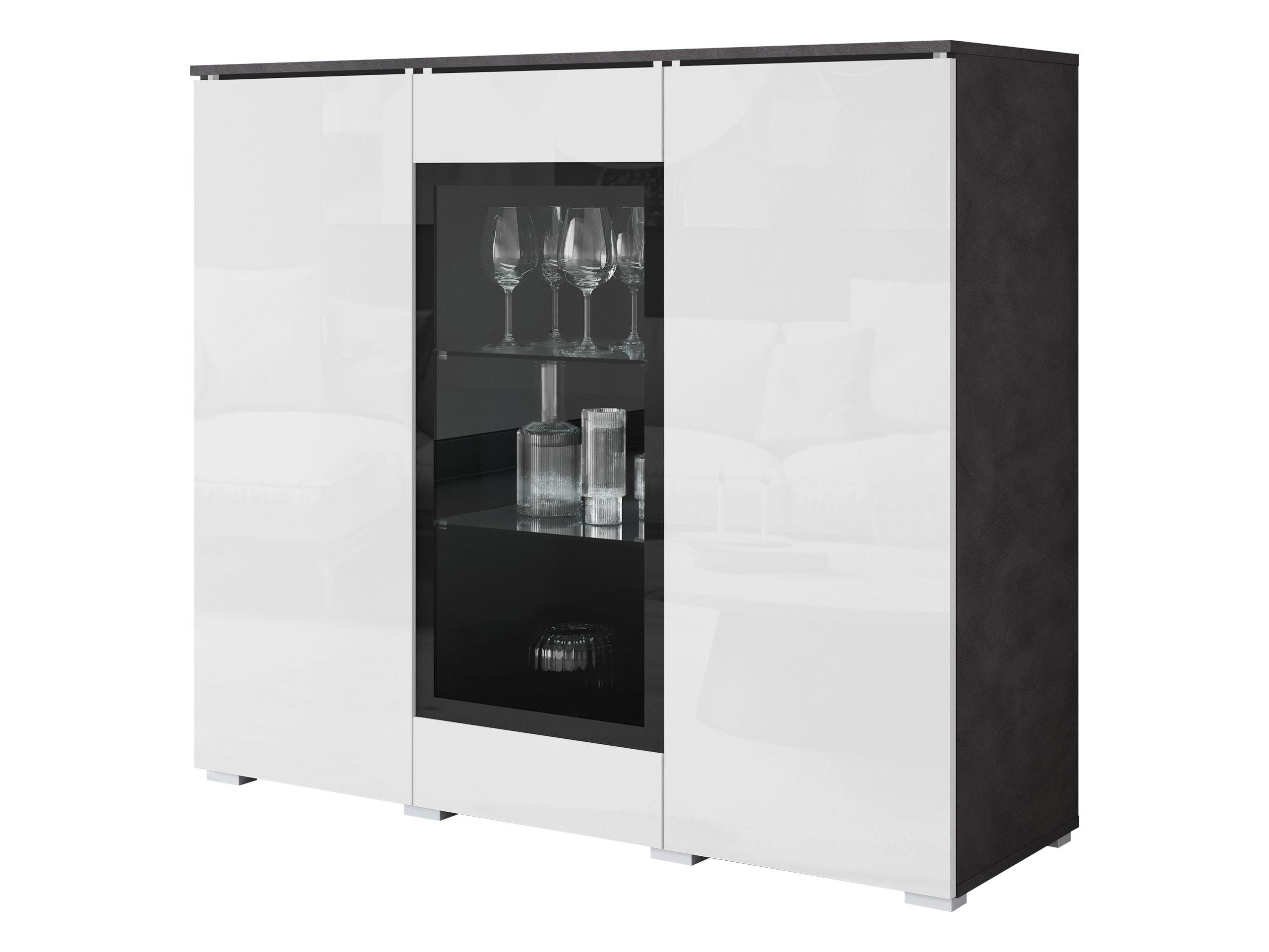KOMMODE Vera 120 - Weiß Hochglanz/Silberfarben, Holzwerkstoff/Kunststoff (120/104/40cm) - MIRJAN24