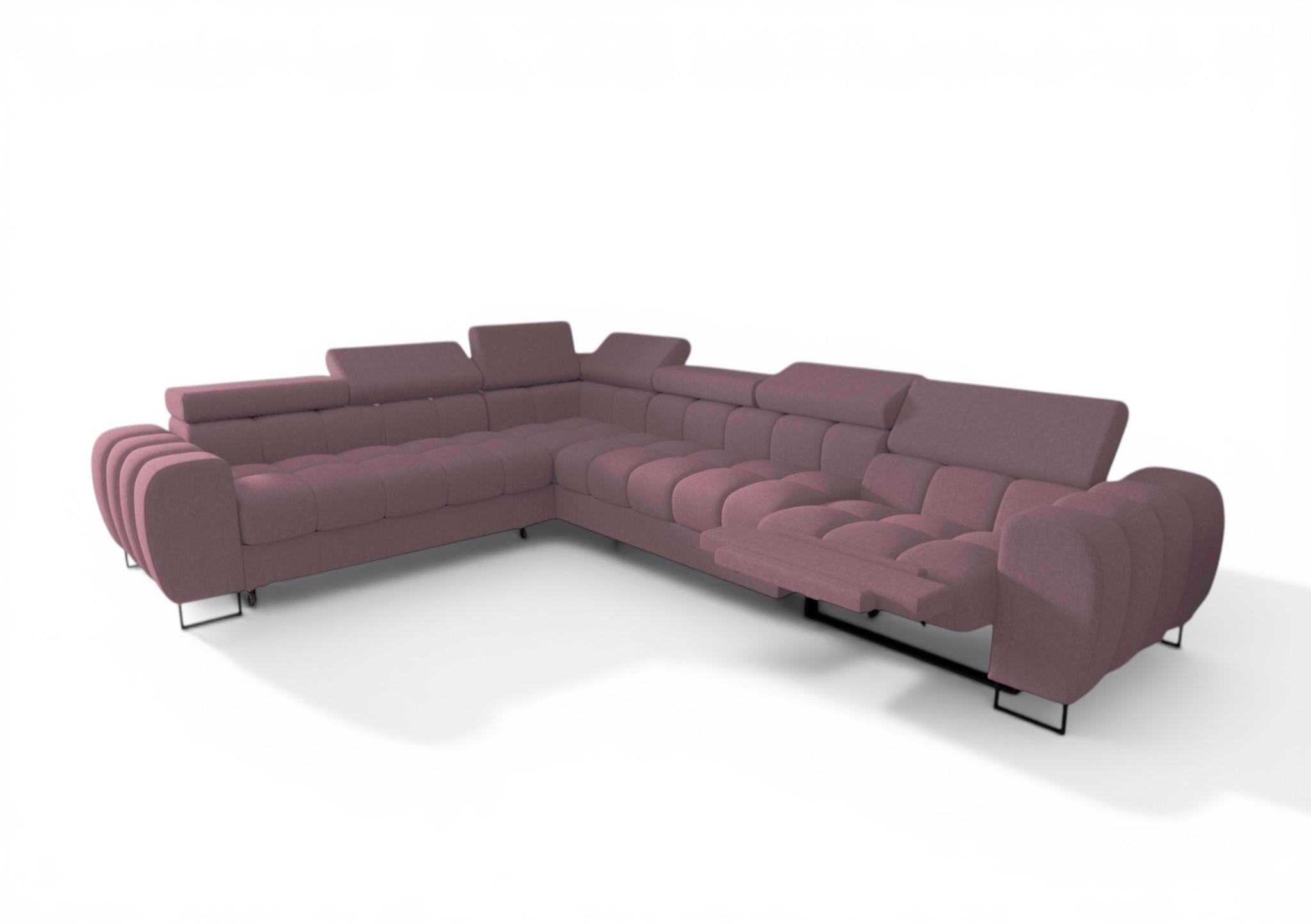 ECKSOFA Bastien Relax - Rosa, Holzwerkstoff/Textil (260/330cm) - Fun Möbel