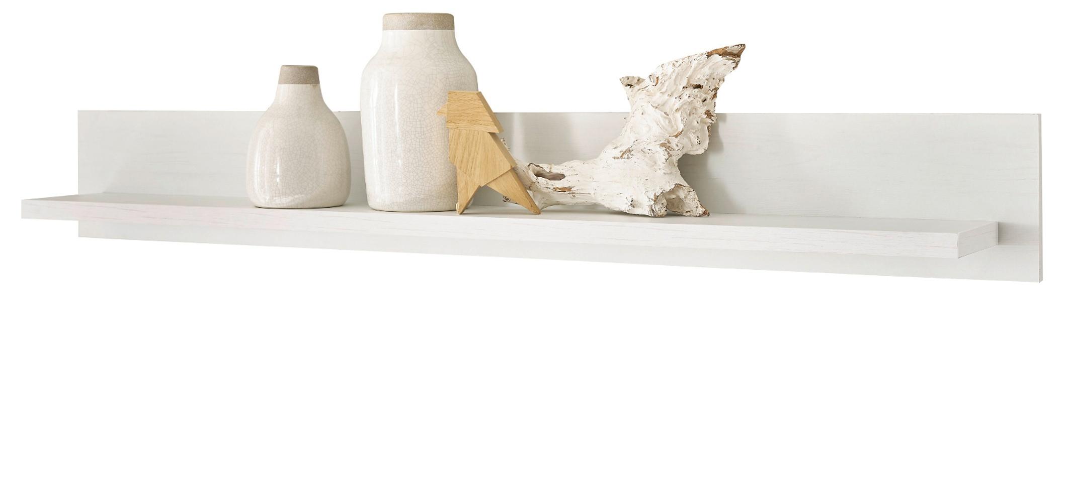 WANDBOARD weiß Pinie, Landhaus, Wandregal 150 cm - Weiß, Holzwerkstoff (150/20/20cm) - Furn.Design