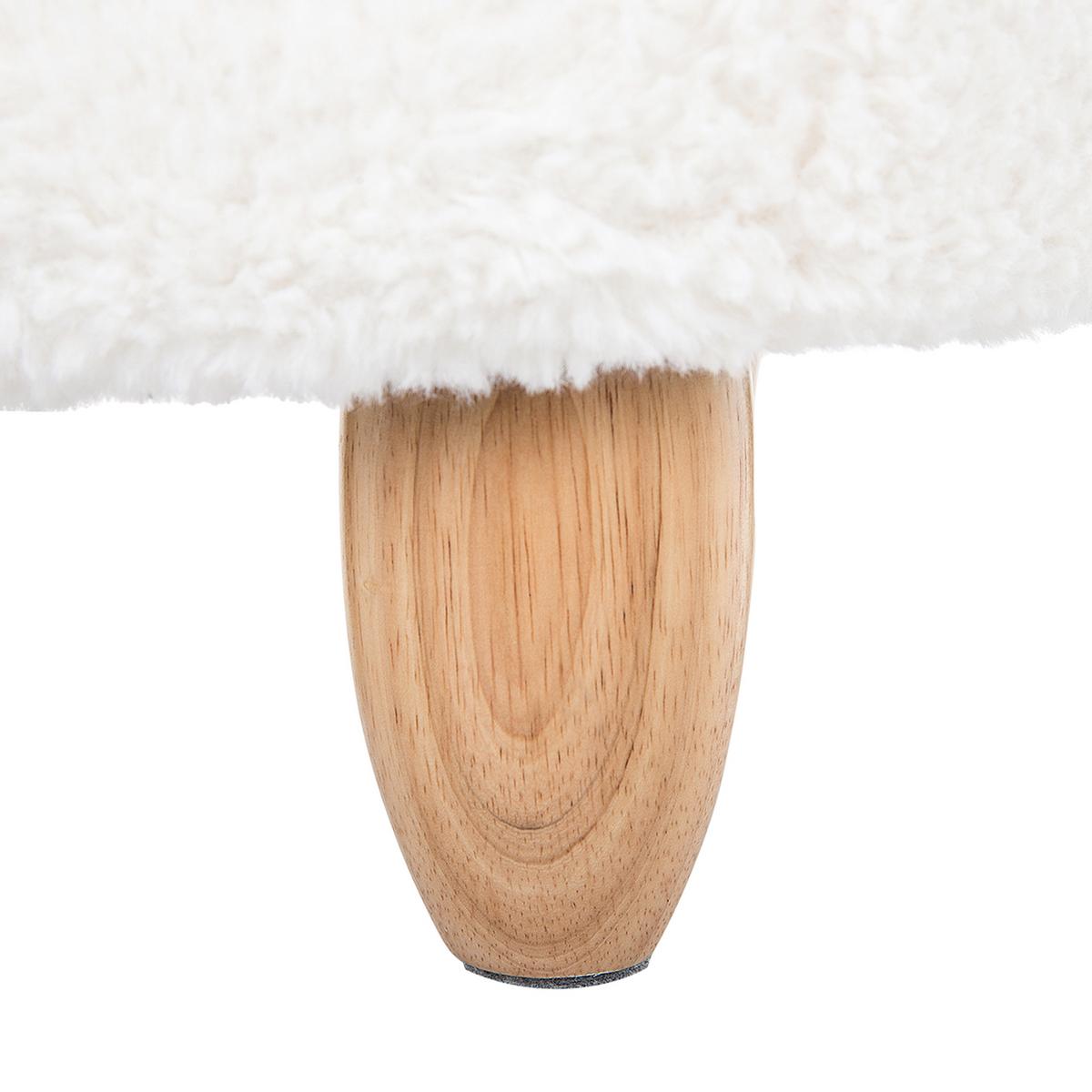 TIERHOCKER Lamb 34/61/36 cm - Weiß, Kunststoff/Textil (61/36/34cm) - Beliani