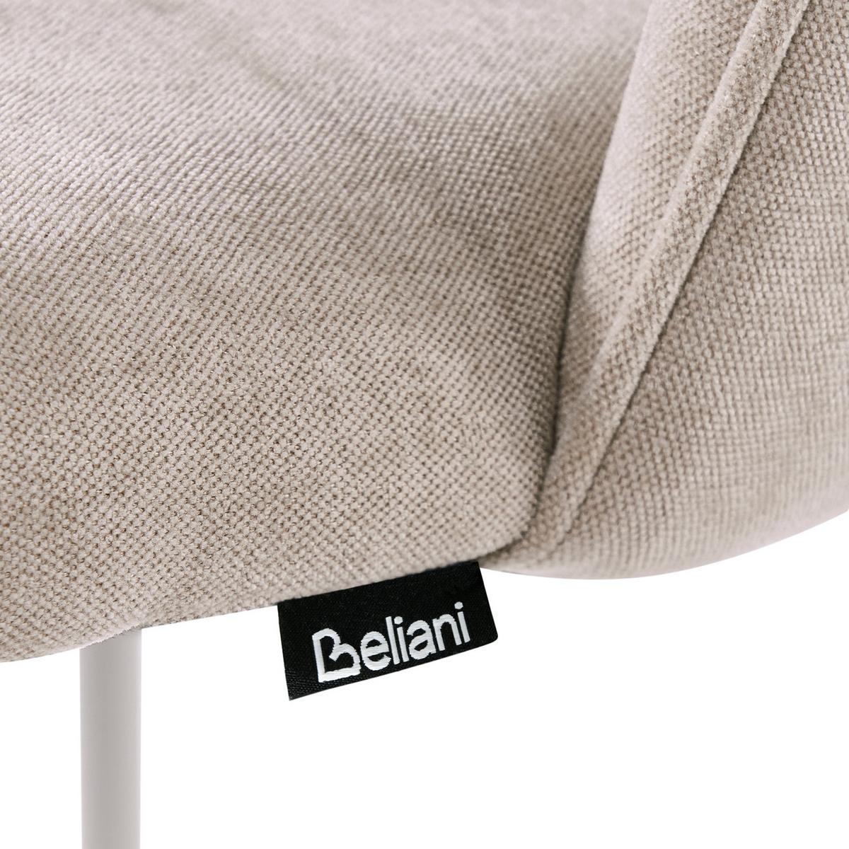 ESSZIMMERSTUHL 2er Set Chenillegewebe Beige Covelo - Beige, Textil/Metall (46/83/53cm) - Beliani