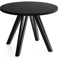 ESSTISCH Ravero runder ausziehbarer, Schwarz 100/100/77 cm - Schwarz, Holz/Holzwerkstoff (100/100/76.5cm) - WFL GROUP