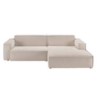 ECKSOFA SAMU Beige Cord - Beige/Schwarz, Textil (276/168cm) - KAWOLA