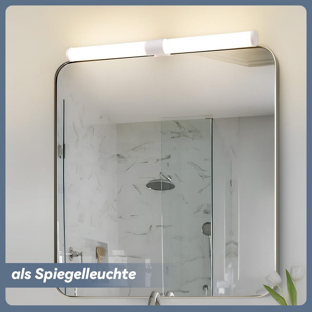 SPIEGELLEUCHTE ALBERT II 40/5.2/3.2CM - Weiß, Kunststoff (40/5.2/3.2cm) - Nettlife