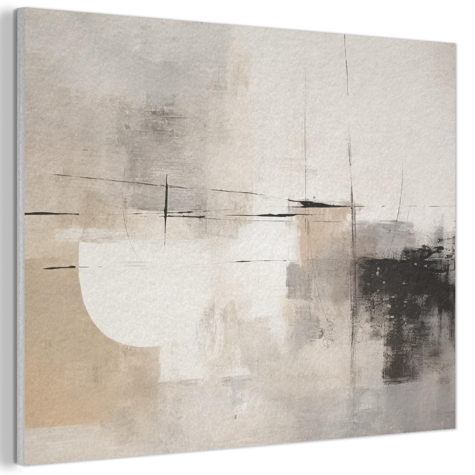 AKUSTIKBILD Abstrakt - Kunst - Grau Wanddeko 70x50 cm - Hellgrau, Kunststoff (70/50/0.9cm) - MuchoWow