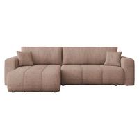 ECKSOFA Furyn Maxi Boucle - Hellbraun/Schwarz, Holzwerkstoff/Kunststoff (274/145cm) - MIRJAN24