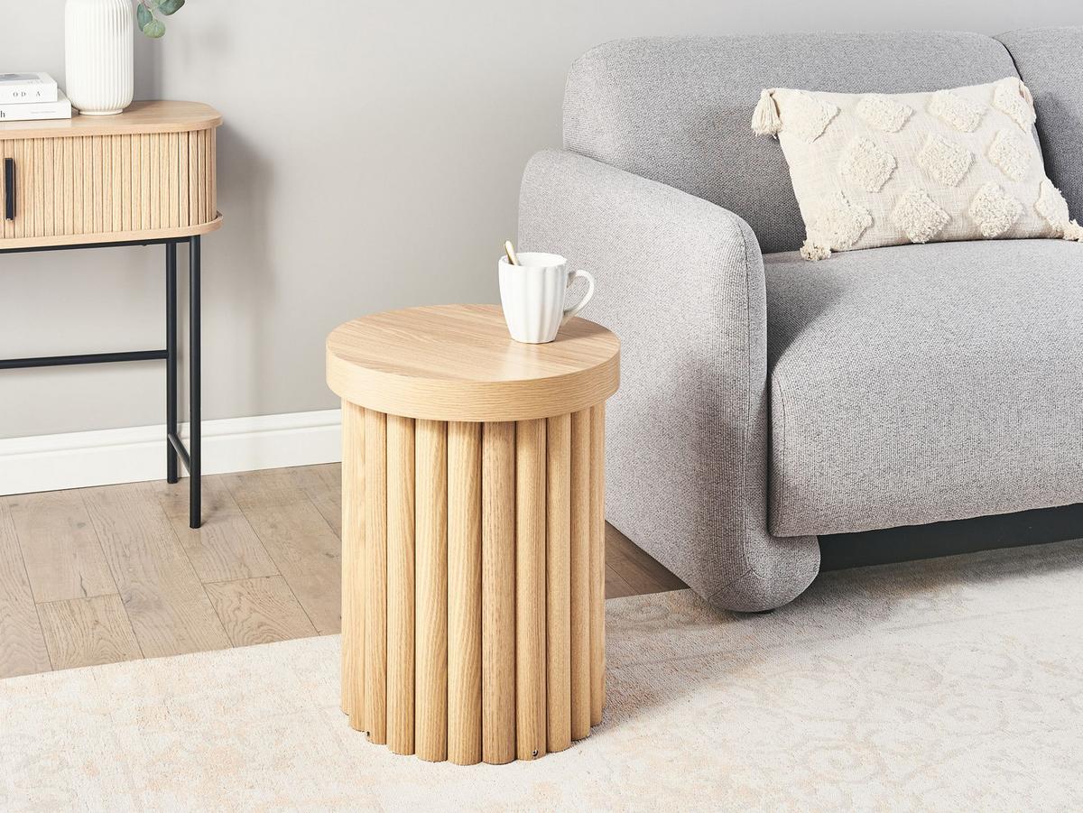 BEISTELLTISCH Heller Holzfarbton Genola - Hellbraun, Holzwerkstoff (40/40/49cm) - Beliani