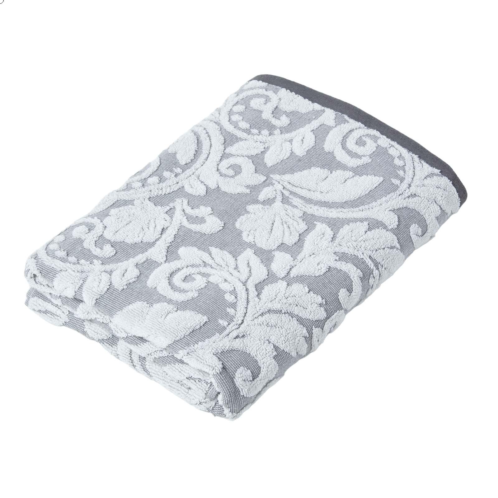 DUSCHTUCH Damast grau 70/130 cm - Grau, Textil (70/130cm) - Homescapes