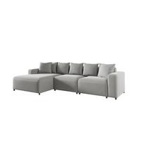 ECKSOFA Megan In Salvador - Hellgrau, Holzwerkstoff/Textil (331/165cm) - Fun Möbel