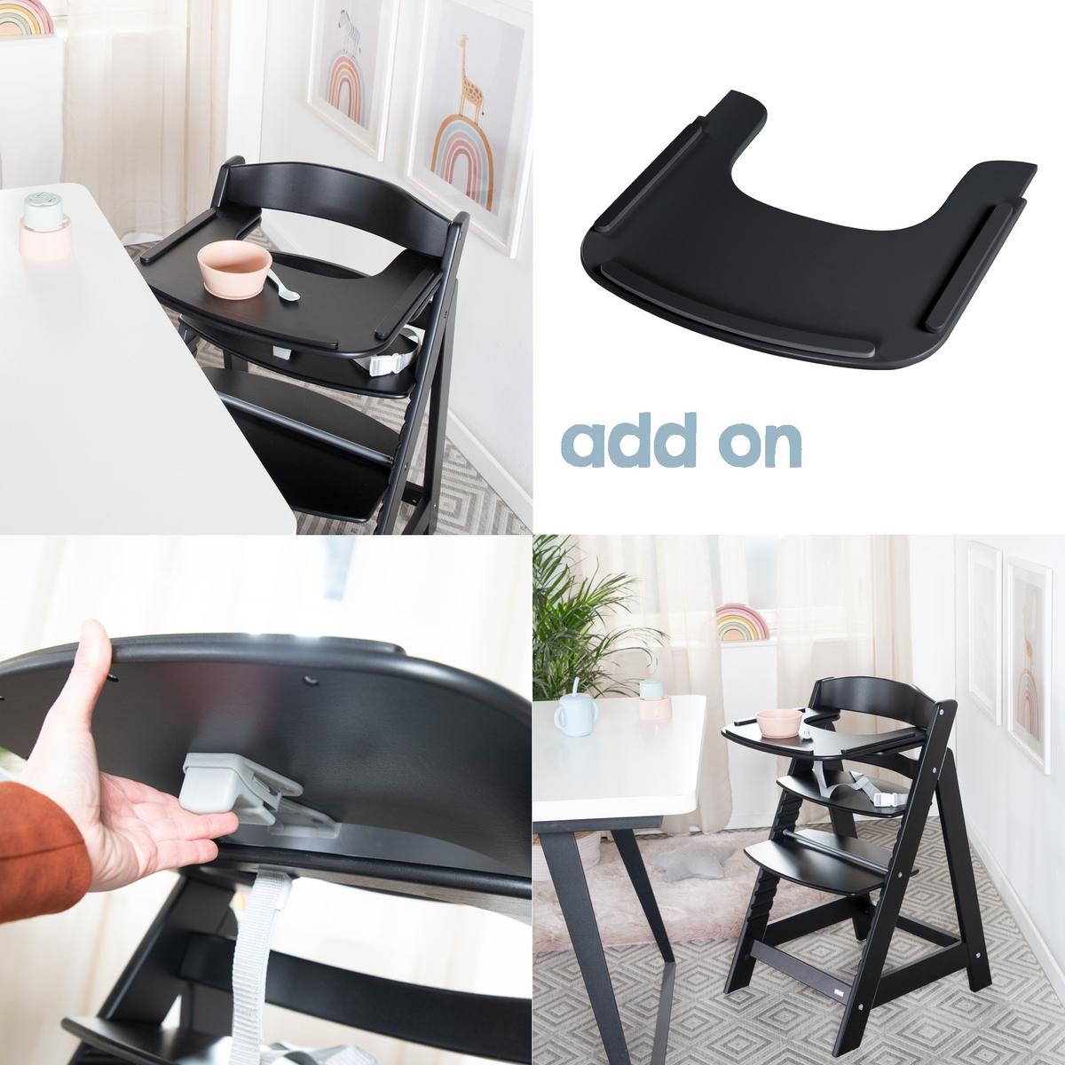 KINDERHOCHSTUHL Sit Up Flex Schwarz - Schwarz, Holzwerkstoff (44.5/80/54cm) - Roba