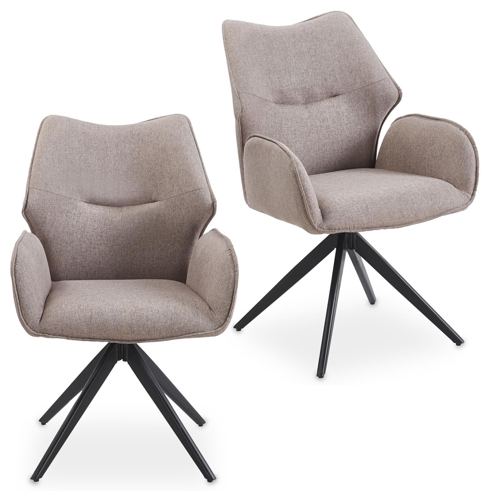 ESSZIMMERSTÜHLE TIMNA 2er-Set taupe - Taupe, Textil (56/88/59cm) - IDIMEX