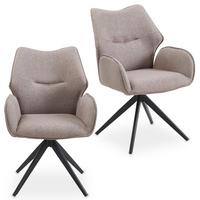 ESSZIMMERSTÜHLE TIMNA 2er-Set taupe - Taupe, Textil (56/88/59cm) - IDIMEX