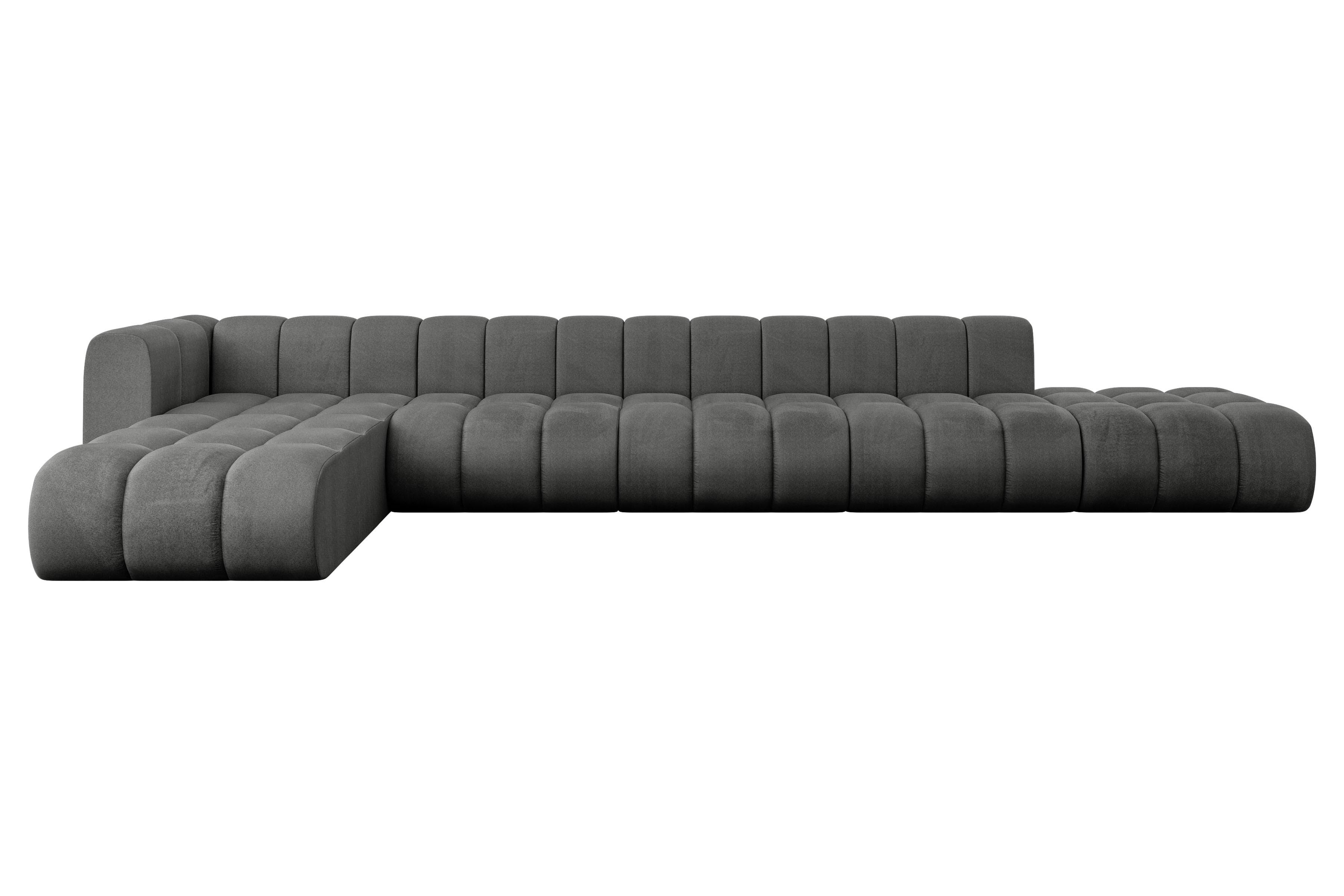 ECKSOFA modulares Sofa Zuvon-L3 - 478x177x70 cm Dunkelgrau - Dunkelgrau, Holzwerkstoff/Textil (478/177cm) - ALTDECOR