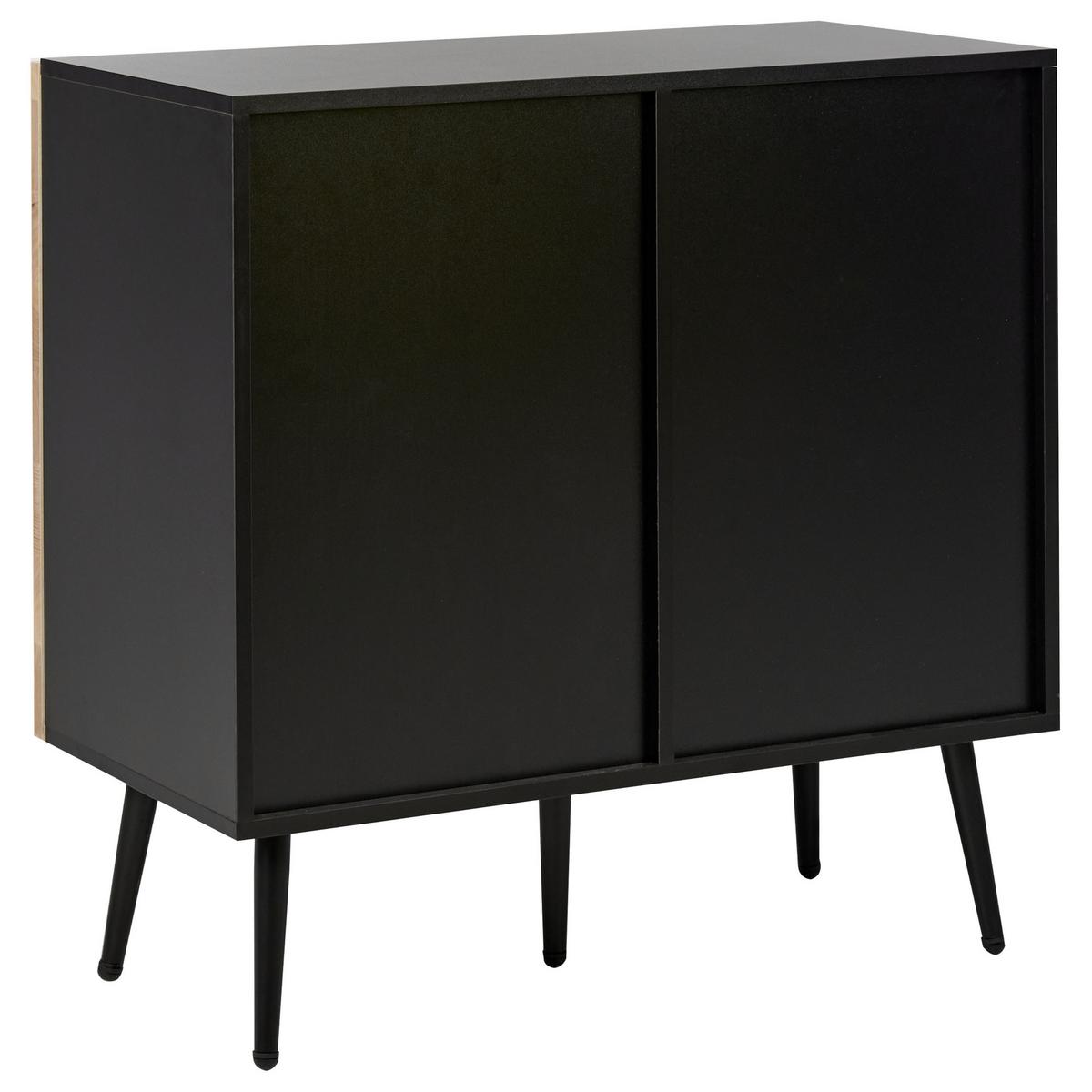 SCHRANK Braun/Schwarz Dalcross - Braun, Holzwerkstoff (80/80/43cm) - Beliani
