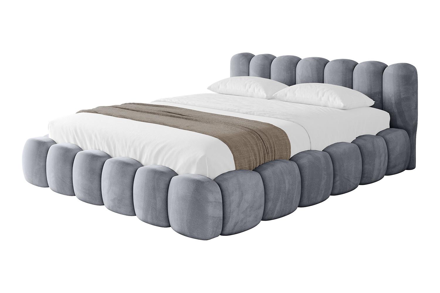 POLSTERBETT mit Bettkasten und Lattenrost, Boxbett ohne Matratze - SENA-v1 180x200 Grau - Grau, Holzwerkstoff/Textil (180/200cm) - ALTDECOR