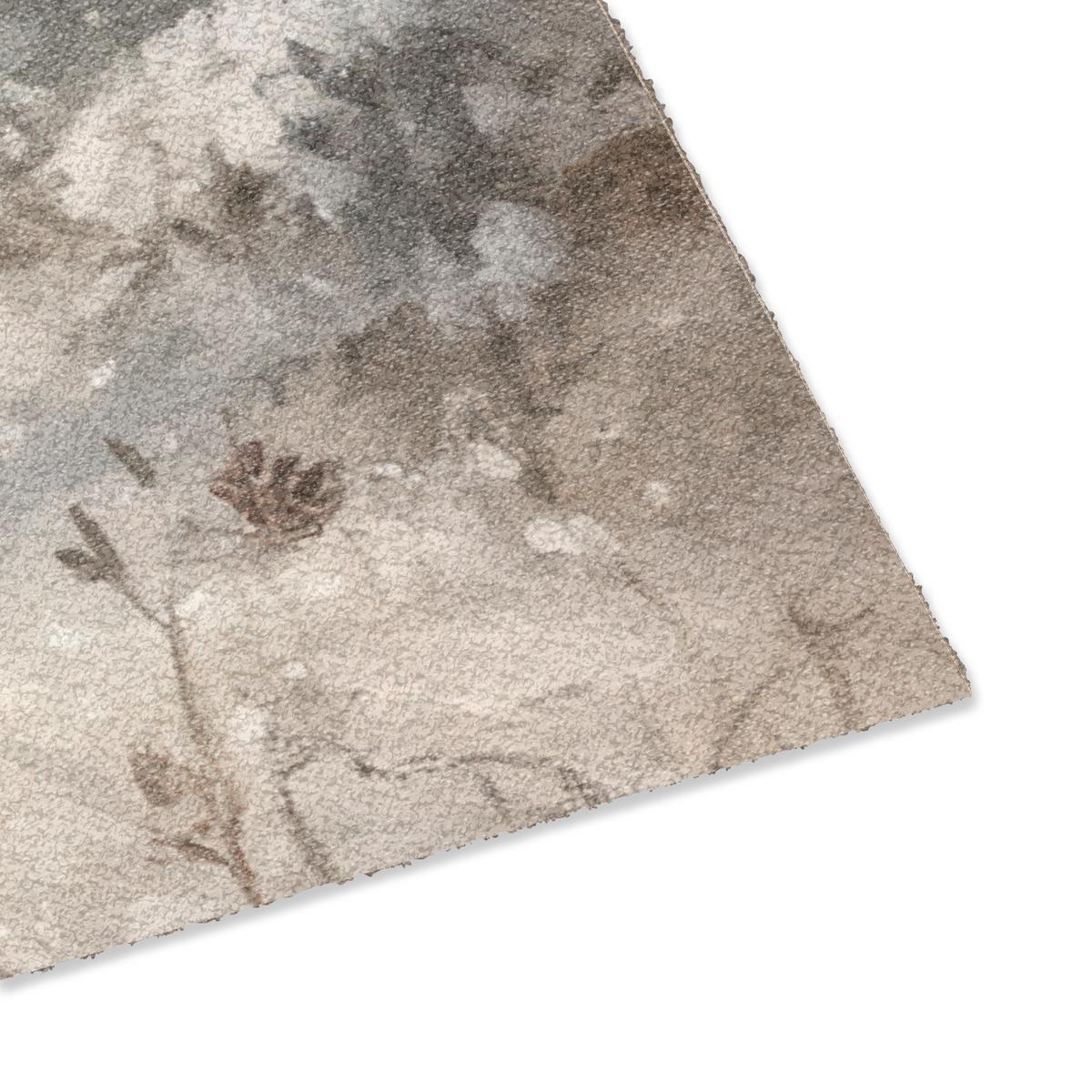 FUSSMATTE Weihnachten - Rentier - Winter - Kranz Flurteppich 90x60 cm - Braun, Kunststoff (90/0.4cm) - MuchoWow