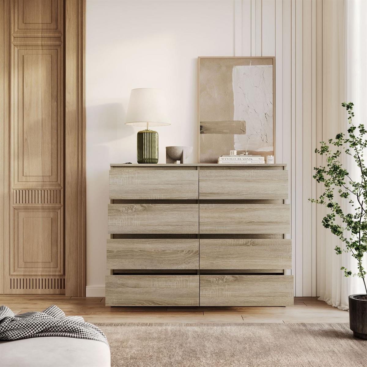 SIDEBOARD HANA M8 mit Schubladen Sonoma Eiche - Sonoma Eiche, Holzwerkstoff (120/97/40cm) - Lookway