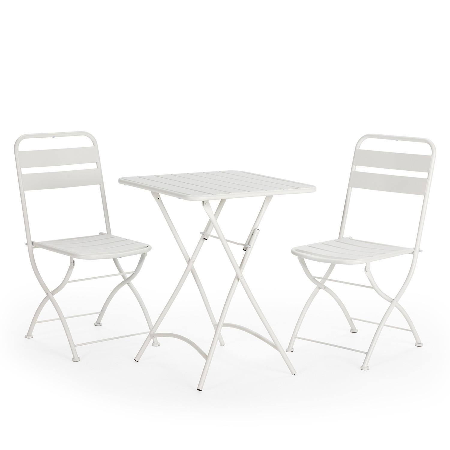 BALKONSET Perla 3-teiliges - Weiß, Metall - VS Venta-stock