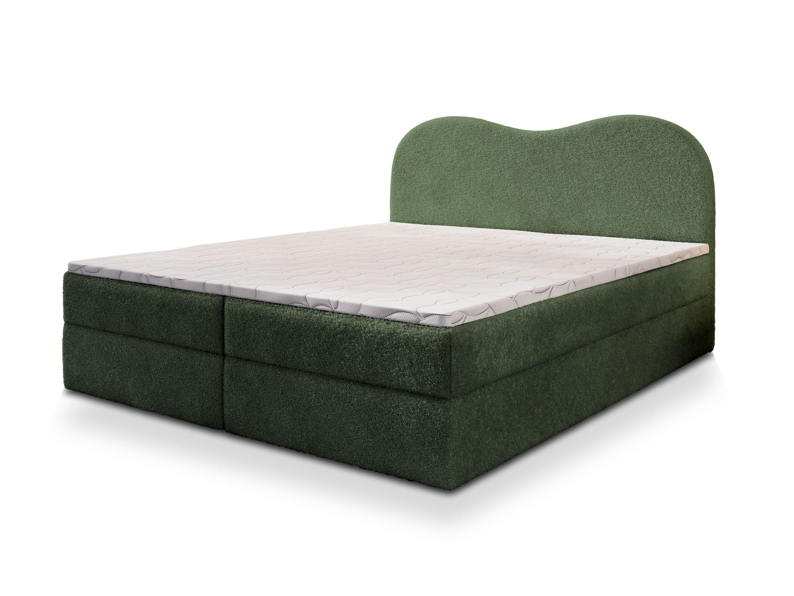 BOXBETT FLUVIA N 180x200 cm mit Matratze und Topper - Grün - Grün, Holz (180/200cm) - MASSENO