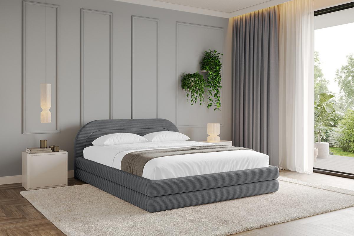 POLSTERBETT mit Bettkasten und Lattenrost, Bett mit Matratze H3/H4 - LERIS-v1 180x200 Dunkelgrau - Anthrazit, Holzwerkstoff/Textil (180/200cm) - ALTDECOR