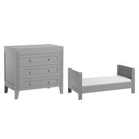 BABYZIMMER 2-teilig Grau - Grau, Holzwerkstoff (144/80/75cm) - Petits-meubles