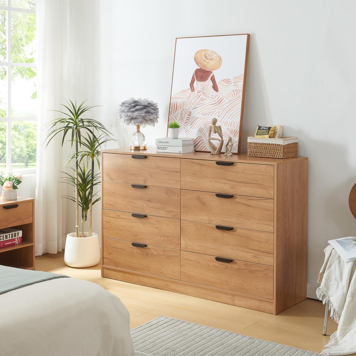KOMMODE Varkaus - Eichefarben, Holzwerkstoff (140/90/40cm) - [en.casa]