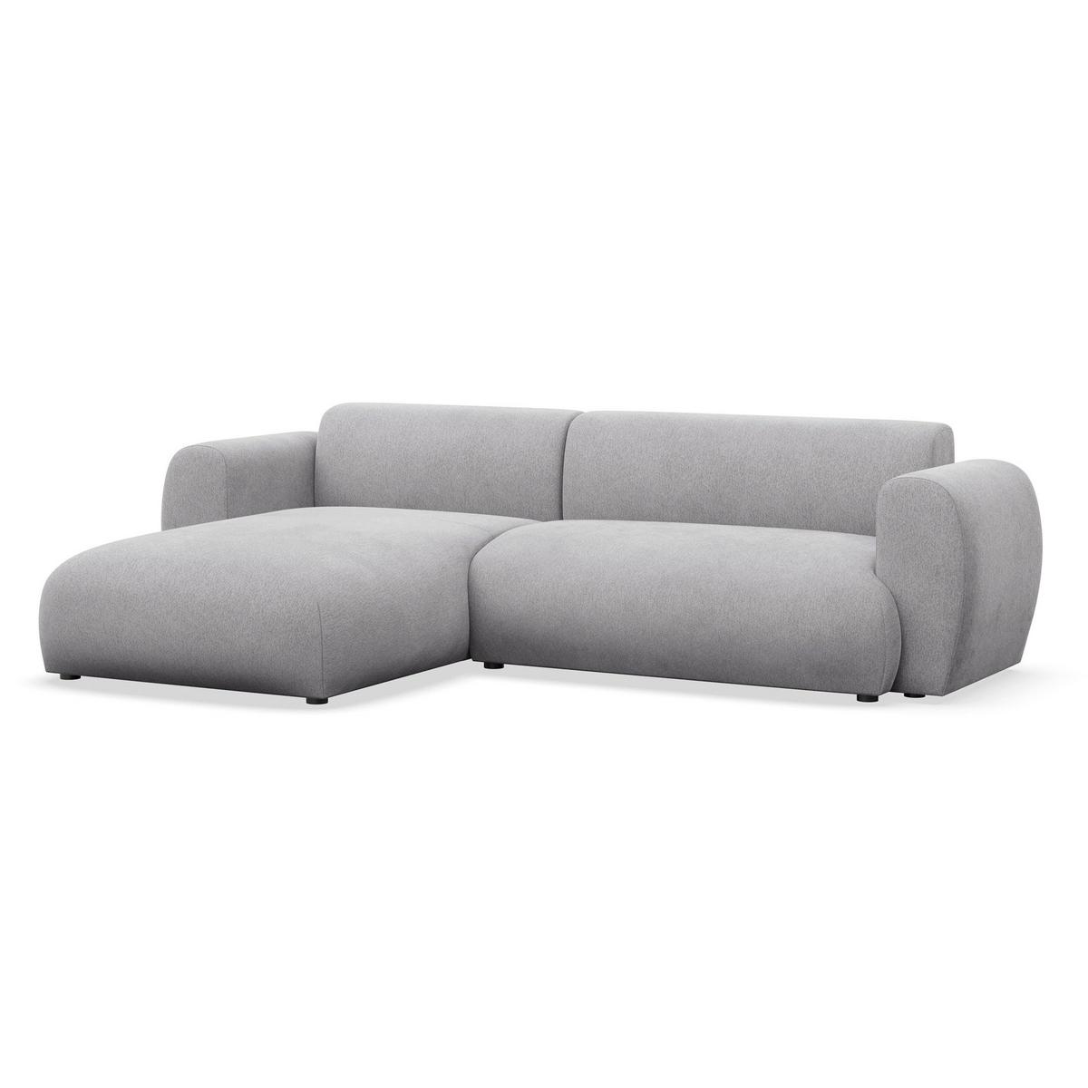 ECKSOFA Emia Grau links - Schwarz/Grau, Kunststoff/Textil (262/156cm) - Selsey